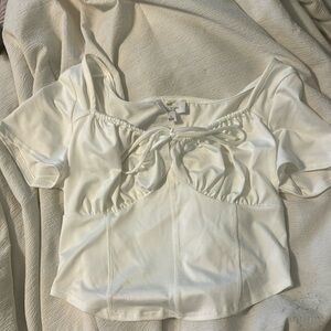 live in the moment white crop top large
